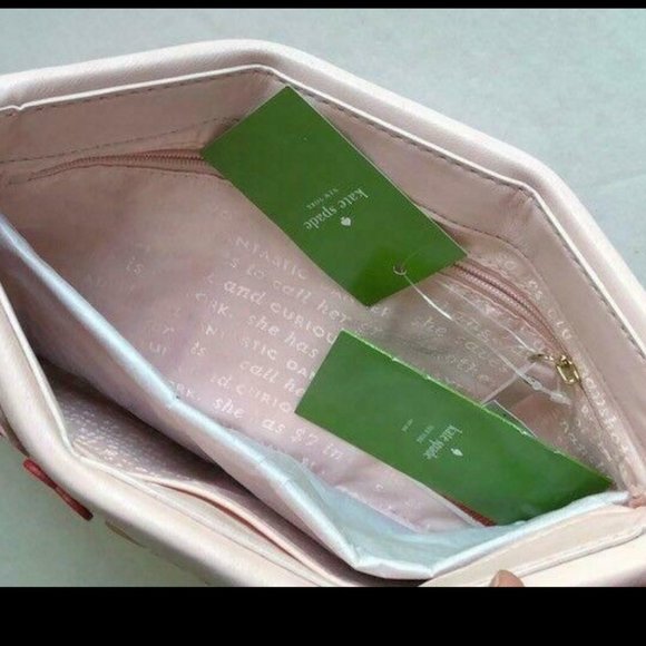 Kate Spade Secret Admirer Pink Hearts purse bag clutch nwot - Picture 4 of 12